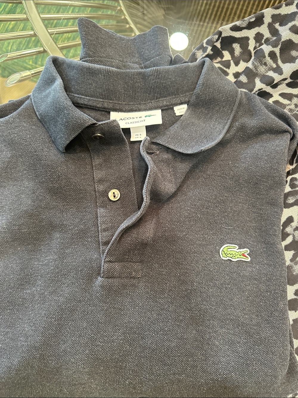 Lacoste mens long sleeve Dark Gray Classic Polo with Crocodile Logo